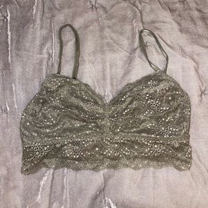 Olive green lace bralette